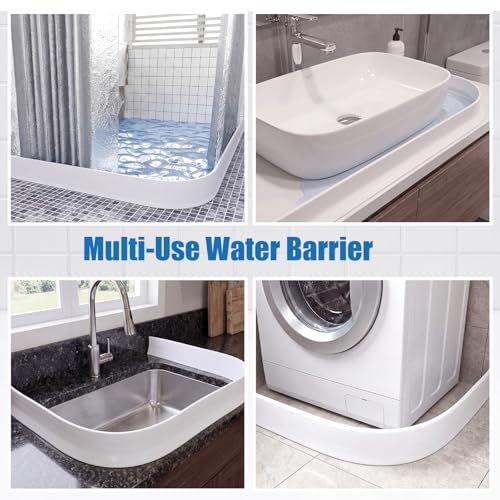3.94" High Collapsible Shower Threshold Water Dam, 78 Inch Silicone Shower Water Splash Guard Strip Barrier for Bathroom Floor, Wet and Dry Separation Bathroom and Kitchen(Classic) - style: Classic