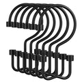 Amazer Black Shower Curtain Hooks, 12PCS Minimalist Simple Double Shower Curtain Rings, Rust-Resistant Metal Shower Hooks, Cylinders Shower Rings for Bathroom Shower Rods Curtains - color: Black, style: Cylinders - Double Hooks