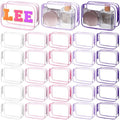 Shinylin 30 Pcs Clear Makeup Bag with Zipper PVC Toiletry Bag Portable Waterproof Make up Pouches Clear Makeup Case Organizer for Women Travel Toiletries Bathroom Organizing (Pink and Purple)