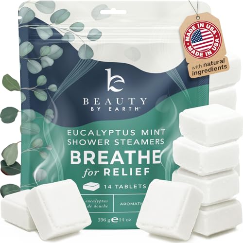 Shower Steamers Aromatherapy - USA Made with Natural Ingredients & Eucalyptus Essential Oil, Large Shower Bombs, Relaxation Spa Gifts for Women & Men, Unique Self Care Gifts - size: 14 Count (Pack of 1)