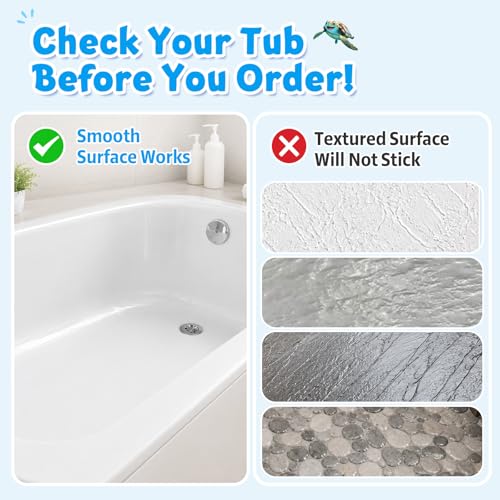 XIYUNTE Baby Bath Mat for Tub Non Slip Kids Bath Mat - 40''x16'' Extra Long Cartoon Bathtub Mat Non Slip Kids Shower Mat Eco-Friendly Toddler Bath Mats with Suction Cups, Machine Washable - color: C-blue Sea