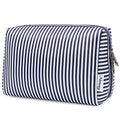 Narwey Cute Makeup Bag Travel Cosmetic Bag Organizer Toiletry Bag Make Up Bags with Compartments for Women Girls (Large, Blue Stripe) - color: Blue Stripe, style: Large