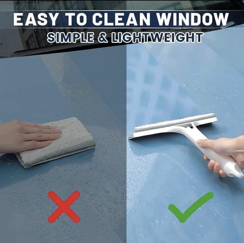 3 in 1 Spray Window Squeegee Cleaner Scraper, Window Squeegee Cleaner Tool with Spray Bottle for Shower Glass, Mirrors, Car, Home Window Cleaner Tool (Blue) - color: Blue