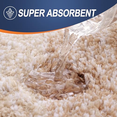 OLANLY Bathroom Rug Set 2 Piece, Soft Absorbent Microfiber Bath Mats and U-Shaped Contour Toilet Rug, Non-Slip, Machine Wash Dry, Plush Shaggy Bath Mats for Bathroom (24"x16"+24"x20", Beige) - color: Beige, size: 24" X 16" + U24" X 20"