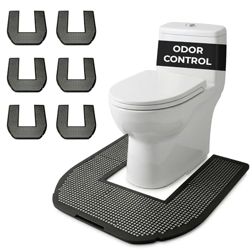 SMELLRID Disposable Toilet Mat for Urine Absorption – Odor-Control Floor Protector Absorbs 18+ oz – Non-Slip Bathroom Splash Pad 6-Pack (22 x 22 in)