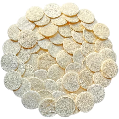 54 Pack Natural Loofah Sponge Exfoliating Face Pads - Facial Body Scrubbers Pad - When Bath Shower and Spa - Loofa Sponges Brush Scrub - Bulk Loofahs Scrubber - Cleansing Skin for Women and Men - size: 1 Count (Pack of 54)