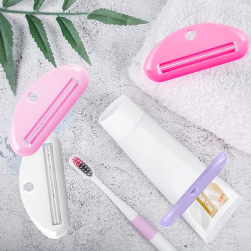 4 Pcs Toothpaste Squeezer,Plastic Toothpaste Tube Squeezer Toothpaste Dispenser Hanging Toothpaste Clip Toothpaste Holder for Bathroom,Suitable for Toothpaste Cream Cosmetics and Paint(Colorful)