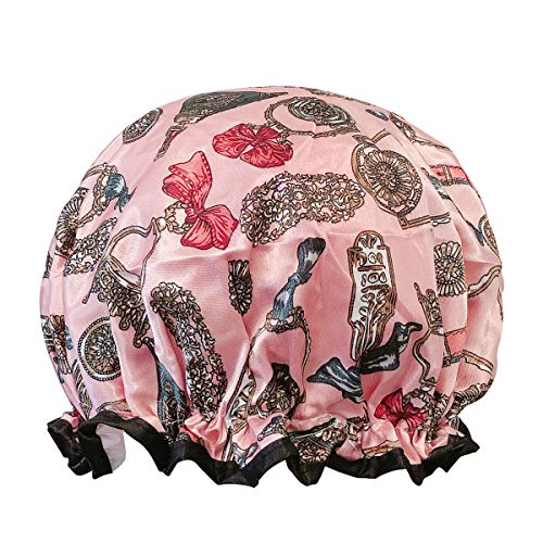 allydrew Wild Side Reusable Women's Waterproof Shower Caps for Long Hair, Pink Keychains - color: Pink Keychains