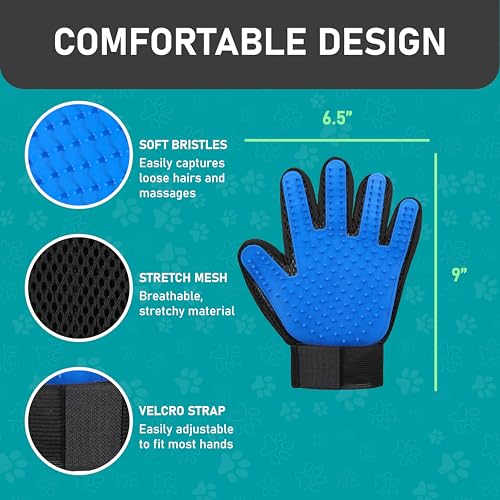 Maxpower Planet Pet Grooming Brush - Double Sided Shedding and Dematting Undercoat Rake Comb for Dogs and Cats,Extra Wide (C1 - Brush & Gloves, Large) - color: C1 - Brush & Gloves, size: Large