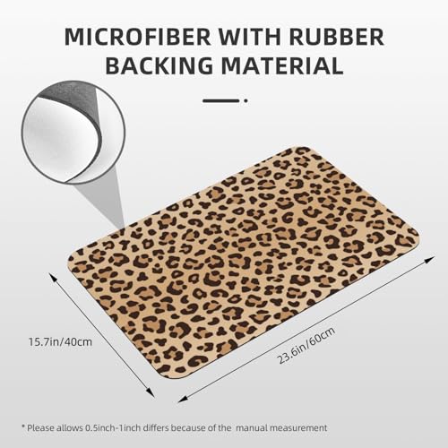Leopard Print Bath Mat Rugs 15.7x23.6 in, Diatomaceous Earth Bathroom Rug Fit Under Door Rubber Non-Slip Absorbent Bathroom Mat for Bathroom Kitchen Floor, Tub and Shower Sink - color: Leopard Print
