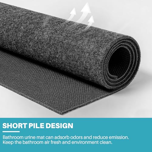Urinal Mats for Men Bathroom 12 Pack - Commercial Disposable Washable Floor Mats with Non-Slip Rubber Backing, Water Absorption Urinal Pads for Mens Room Restroom, 16.9" x 20.4" (Dark Gray)