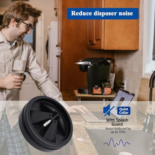 3-3/8 Inch Garbage Disposal Splash Guard, Upgraded Quiet Collar Sink Baffle Drain Plug, Replacement for InSinkErator Evolution Series Disposals. 1 PCS