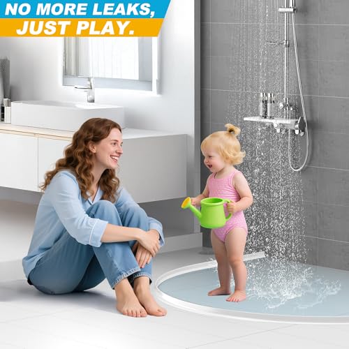 39Inch Shower Threshold Water Dam, Self-Adhesive Silicone Shower Barrier Water Stopper Shower Door Bottom Seal Strip Shower Splash Guard for Bathroom Kitchen Bathtub - color: White, style: 39 inch