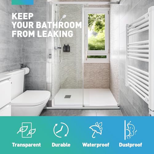 Sliding Shower Door Bottom Seal, 2 PCS 5/16" x 36" Sliding Shower Door Sweep for 5/16 Inch Glass, Frameless Glass Door Seal Strip Stop Shower Leaks and Create a Water Barrier - size: For 5/16" Glass