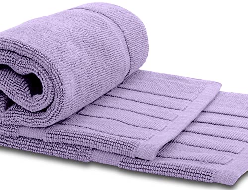 White Classic Luxury Bath Mat Floor Towel Set - Absorbent Cotton Hotel Spa Shower/Bathtub Mats [Not a Bathroom Rug] 22"x34" | 2 Pack | Lavender - color: 16: Lavender