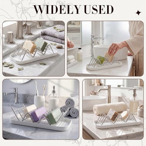 Patelai Soap Dish Stainless Steel Bathroom Bar Soap Holder for Shower Rust Proof Metal Self Draining Sponge Shelf Tray for Kitchen Sink (Wave Style) - style: Wave Style