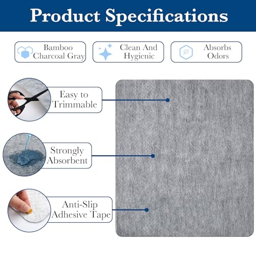 50 Pcs Disposable Urinal Mats for Men Bathroom Commercial Urinal Pads for Mens Room Toilet Mats Non Slip Water Absorption Deodorization Toilet Floor Protector from Urine, Gray (Square) - style: Square
