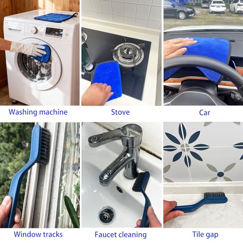 8 Pack Washing Machine Cleaning Brush, Dryer Vent Cleaner Kit, Flexible Dryer Lint Brush Vent Cleaner, Lint Trap Cleaning Tool, Household Cleaning Tools for Tile, Bathtub, Sink, Grout, Bathroom,Shower