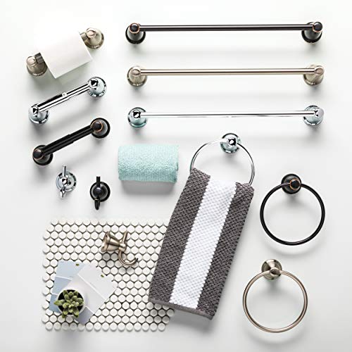 Franklin Brass 5-Piece Satin Nickel Bathroom Set (2) Towel Racks, Ring, Toilet Paper Holder, Hook | Kinla Bath Accessories - color: Satin Nickel, style: 5-Piece Bath Accessory Set