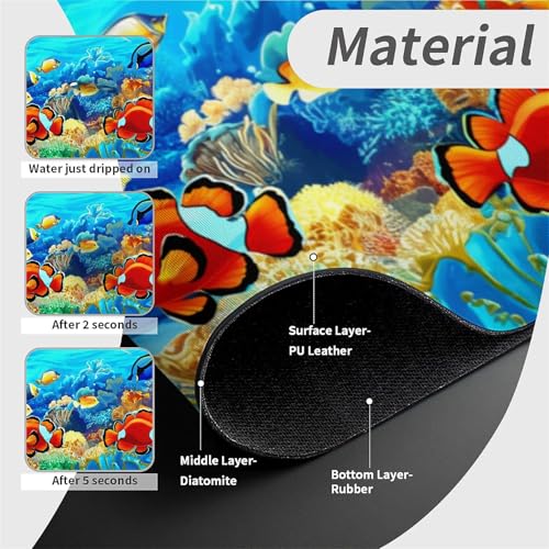 Faucet Fast Absorbent Pad - Beautiful Underwater World Drying Pad, Suitable For Kitchen, Bathroom, Island And Other Scenes - color: Beautiful underwater world