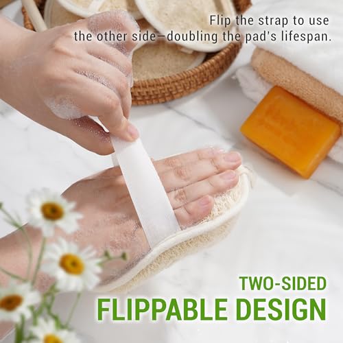Vietnamese Natural Loofah Exfoliating Body Scrubber Pads, 100% Plant-Based Shower Luffa Sponge, Bath Loofah for Women Men (1, Oval 6.5"x4.9") - size: 1 Count (Pack of 1)