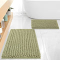 FLOLEOPA Luxury Chenille Sage Green Bathroom Rugs Bath Mats Sets, Extra Soft and Absorbent Bathroom Rugs Non Skid Machine Wash Dry Bath Mats（32"x20" Plus 17"x24"） - color: Sage Green, size: 32"x20" Plus 17"x24"