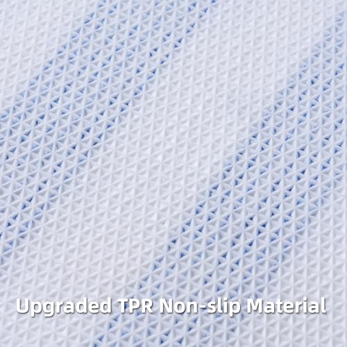 3-Piece Striped Bath Rug Set with U-Shaped Toilet Rug, Non-Slip Rubber Bottom, Soft Absorbent Microfiber, Quick Dry, Ultra Soft, Bath Mats for Tub - Sky Blue - color: Sky Blue