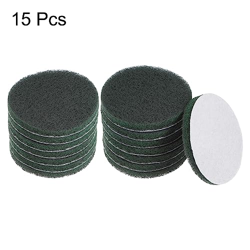 HARFINGTON 15pcs Drill Power Brush 4 Inch Tile Scrubber Scouring Pads 400-600 Grit for Bathroom Kitchen Household Cleaning - color: Dark Green, size: 400-600 Grit