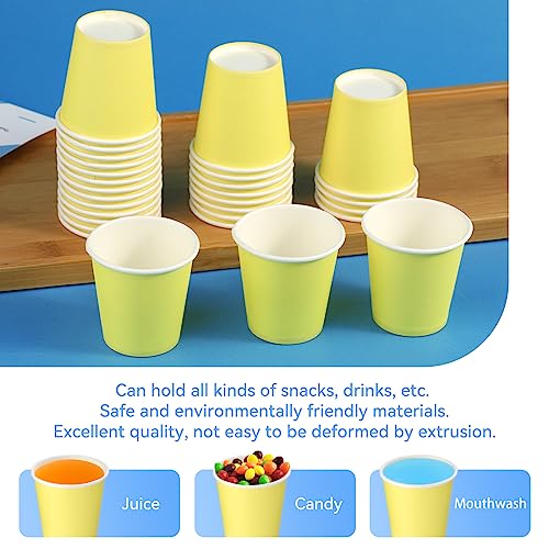 150 Pack 3oz Yellow Paper Cups,Mouthwash Cups, Disposable Bathroom Cups,Small Paper Cups 3oz Ideal for Bathroom,Supermarket,Birthday Party,Picnic and BBQ - color: Yellow, size: 150 Count
