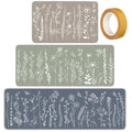 Drydiet 3 Pieces Burlap Anti Slip Rubber Backing Kitchen Mat Set Rugs for Floor 16.54 x 31.5 47.24 59.06 Inch Floral Runner for Sink Laundry Room Entryway