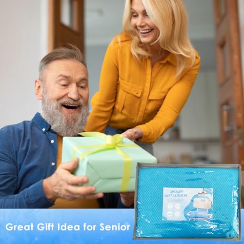 Shower Seat Cushion for Shower Chairs, Transfer Benches in Bathtub, Cushion for Sauna, 3D Mesh Pad with Hook, Slip-Resistant, Design for Elderly, Senior, Handicap & Disabled - size: Blue