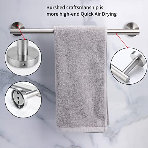 Cilee 10 Piece Brushed Nickel Bathroom Accessories Set, 16 inch Brushed Nickel Bathroon Hardware Set Towel Bar Ring Toilet Paper Holder Robe Towel Hook SUS304 Stainless Steel - color: Brushed Nickel, size: 16inch