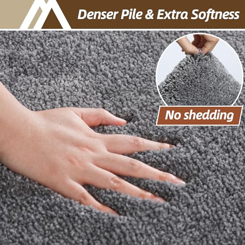 COSY HOMEER Bath Rugs for Bathroom Extra Thick - Anti-Slip Bath Mats Soft Plush Yarn Shaggy 100% Strong Mirco Polyeste Mat Living Room Bedroom Mat Floor Water Absorbent(Dark Grey,20x32 - Inches) - color: Dark Grey, size: 1'8" X 2'8" (Rectangular)