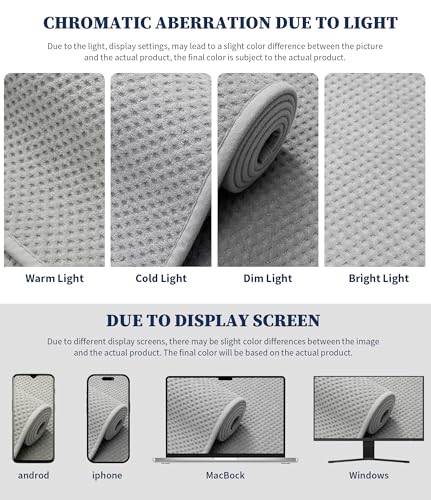 YIHOUSE Bathroom Rug Sets 2 Piece, Ultra Thin Quick Dry Bath Mat, Absorbent Bath Mat for Bathroom Non Slip Machine Washable Bath Rug (Light Grey) - color: Light Grey, size: 2 Pieces (U-Shape)
