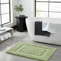 Jean Pierre New York 100% Chenille Cotton Skid Resistant Plush Bath Mat - 17"x24"/20"x32" Bathroom Rug Set - Sage Green - color: Sage Green, size: 17" x 24" / 20" x 32" (Rectangular)