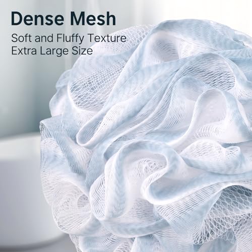 AmazerBath Loofah Sponge, Shower Loofah 60g/PCS - Body Scrubber Loofa Set of 3 Tranquil Tints Trio, Bath Sponge for Men and Women - style: Tranquil Tints Trio