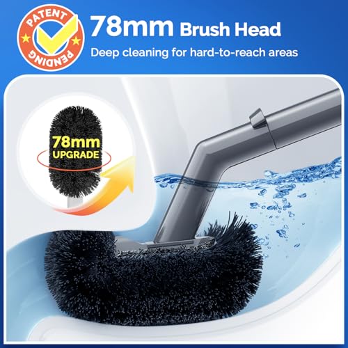 HAMITOR Toilet Plunger and Brush Set for Bathroom Cleaning with Extented Handle - Heavy Duty Toilet Plunger Combo Accessories with Caddy Stand Holder for Small Space - Gray - color: C-gray, size: 1 pack