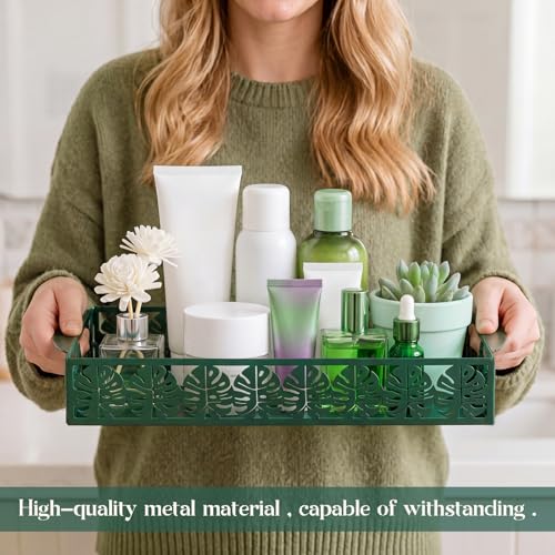 Tropical Monstera Toilet Paper Basket Cute Metal Toilet Tank Paper Holder with Handle Bathroom Storage Organizer Coquettish Preppy Accessories Decor for Bathroom Restroom - style: Tropical Monstera