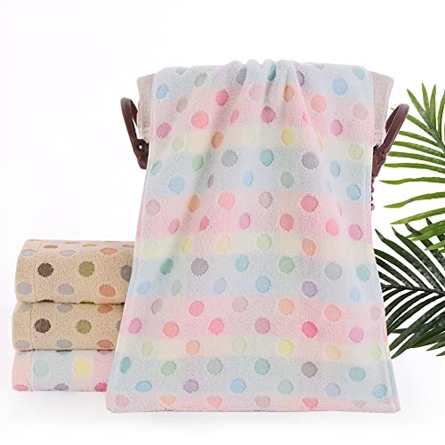 Pidada Hand Towels Set of 2 100% Cotton Colorful Polka Dot Pattern Soft Absorbent Decorative Towel for Bathroom (Beige) - color: 2 Beige