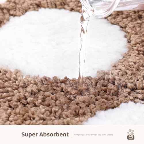 Molesun Paw Shaped Bath Mat, Cute Bathroom Rug Non-Slip, Soft Microfiber Water Absorbent Thick Shower Rug, Machine Washable Bath Rug for Bathroom Bedroom, Brown, 17x23 - color: Brown
