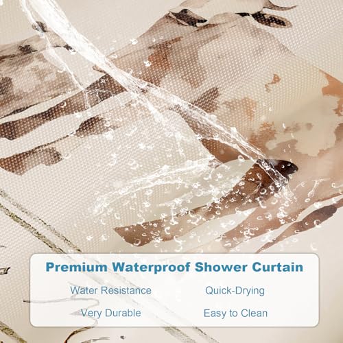Farmhouse Abstract Animal Cattle Feed Cow Rustic Fabric Shower Curtain Sets Bathroom Decor with Grommets and Hooks - 36 W x 72 H Inch Ivory White - size: 36"W x 72"L (Pack of 1)