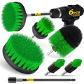 Holikme 6Pack Drill Brush Power Scrubber Cleaning Brush Extended Long Attachment Set All Purpose Drill Scrub Brushes Kit for Grout, Floor, Tub, Shower, Tile, Bathroom，Scrub Brush Green - color: Green