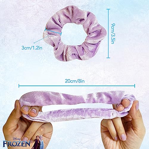 Frozen Princess Elsa Hair Accessory 5 Pcs Set - 1 Regular 9 inch Frozen Hairbrush & 4 Frozen Scrunchies - Detangling Brush & Elastic Hair Ties Ropes for Girls, Ages 3+ - color: Elsa 5 Piece Hair Accessories
