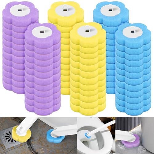 72PCS Disposable Toilet Cleaning Brush Wand Cleaner Refills, Contains Only the Brush Head, Disposable Toilet Cleaning Pads, Bathroom Toilet Bowl Brush and Holder Set (Refills) - color: Refills