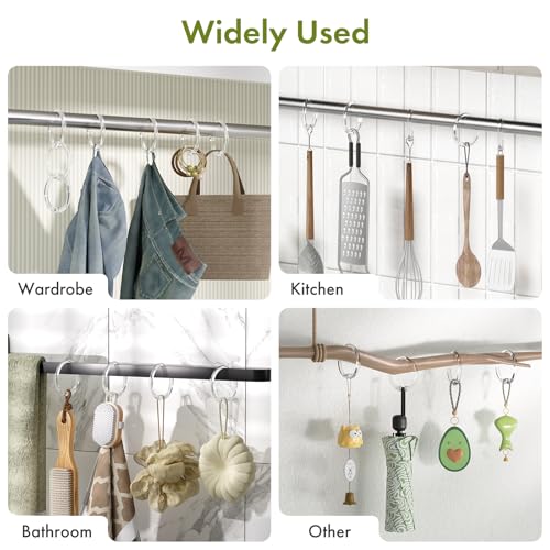 Amazer Shower Curtain Rings, 36 Pcs Plastic Shower Curtain Hooks, O Shape Shower Curtain Hooks Rings, Easy to Snap Closure, Clear Shower Hooks for Shower Curtain and Liner Bathroom - color: Clear, size: 36 Pack
