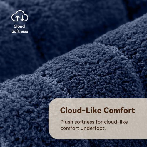 GRANNY SAYS Bathroom Rugs and Mats, 16" x 24" Non-Slip Bath Mat for Bathroom, Super Soft Absorbent Microfiber Bath Rug, Machine Washable and Dry, Small Navy Rug for Shower, Tub and Bath Floor - color: Deep Blue, size: 1'4" x 2' (16" x 24")