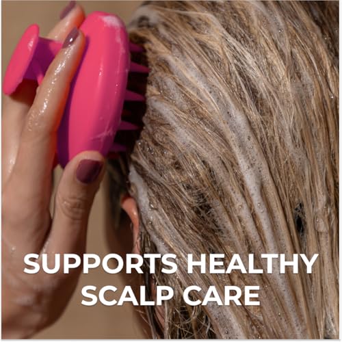 DS Labs Revitalizing Scalp Brush - Silicone Shampoo Massager for a Cleaner, Fresher, Feeling Scalp, Lifts Build Up & Boosts Lather, Ergonomic, Water Resistant, for All Hair Types - color: Pink