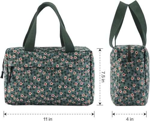 Large Makeup Bag for Women Corduroy Cosmetic bag Make up Bags Zipper Pouch with handle Cosmetic Organizer Toiletry Bag for Travel Storage - color: 17-Sunflower
