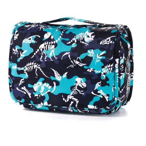Kids Hanging Toiletry Bag for Boys, Travel Toiletry Bag for Little Young Boys Waterproof Wash Bag Toddler Traveling Toiletries, Dinosaur Black - color: Dinosaur-Black