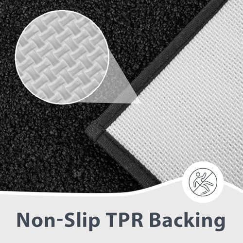anllugs Bathroom Rugs 20" x 30", Non-Slip Extra Soft Absorbent Bath Rugs, Machine Washable Quick Dry Bath Mats for Bathroom Floor, Shower, Bathtub and Sink, Black - color: Black, size: 20" X 30"